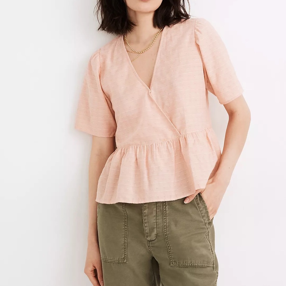 Madewell Crossover Peplum Shirt NWT size M
